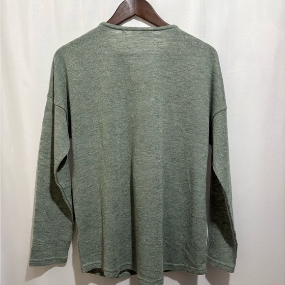 Soft Surrounding Valentina‎ Zip Sweater Sage Green Lightweight Size Large - Picture 4 of 7